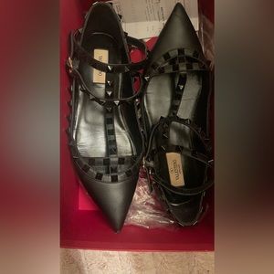 Valentino Rockstud Double Ankle Strap Sandals sz 38.5